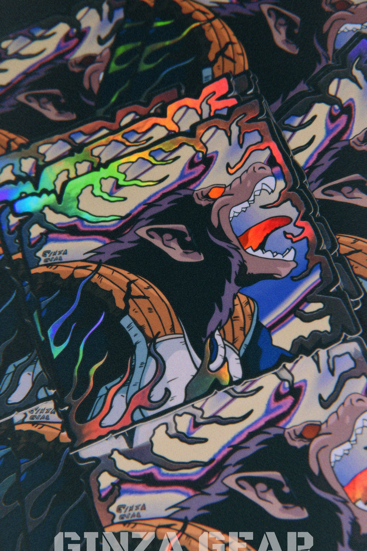 DBZ APE V SPOT HOLOGRAPHIC STICKER/DECAL ANIME