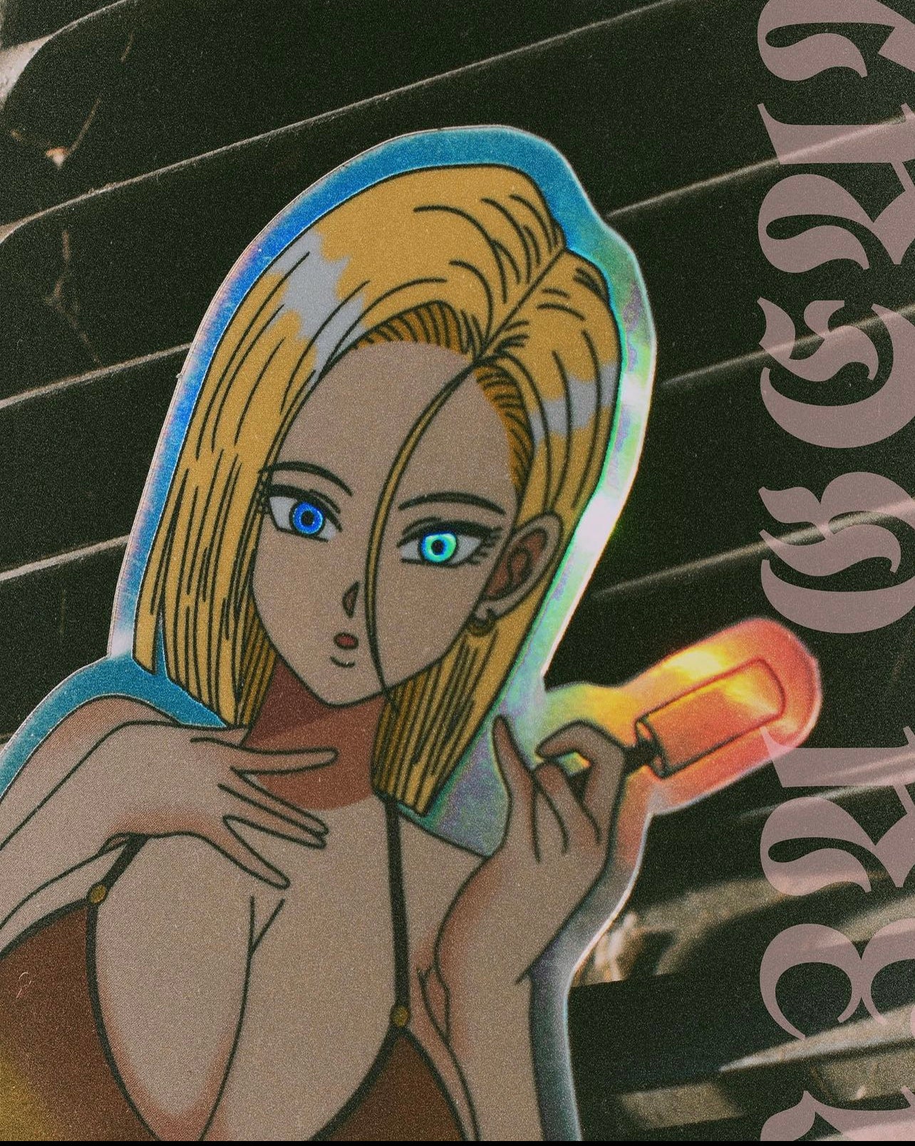 ANIME GIRL 18 SPOT HOLOGRAPHIC STICKER/DECAL ANIME