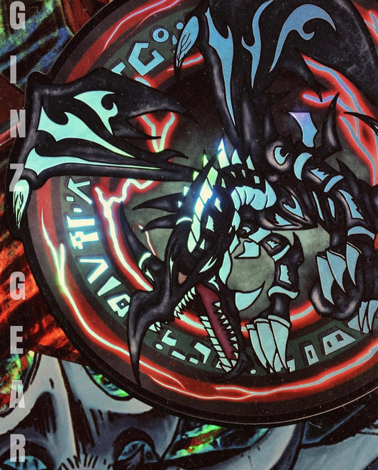 BLACK DRAGON SPOT HOLOGRAPHIC STICKER/DECAL ANIME